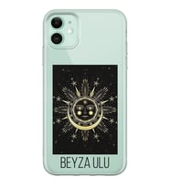 Apple Sun Moon Tasarımlı Şeffaf Telefon Kılıfı