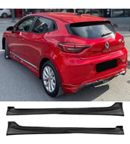 Renault Clio 5 Custom Yan Marşpiyel Seti Plastik 2 Adet Mat Siyah 2020 2021 2022 2023 2024 karlık+ek+bodykit