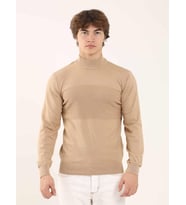 Camel Erkek Regular Fit Desenli Dik Yaka Triko