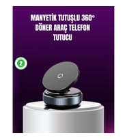 Mey İthalat® Araç İçi Manyetik Telefon Tutucu 360° Döner Vakumlu Stand