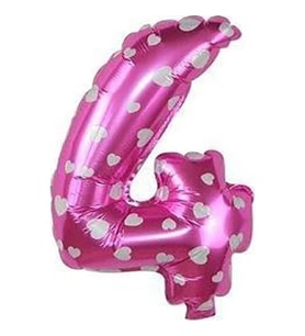 Akın Hediyelik 4 Rakam Pembe Folyo Balon 16 Inc 36 cm