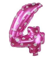Akın Hediyelik 4 Rakam Pembe Folyo Balon 16 Inc 36 cm