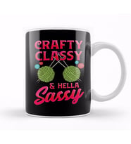 Cute Crafty, Classy & Hella Sassy Crochet Pun Kupa Bardak Porselen