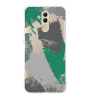 Huawei Mate 20 Lite Uyumlu Kapak Brush Stroke Tasarımlı Şeffaf Silikon Kılıf