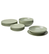 18 Parça FÄRGKLAR Yemek Takımı MeridyenDukkan Mat Açık Yeşil Renk Stoneware Set