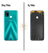 Infinix Smart 5 Yeşil Uyumlu Arka Kapak Arka Cam Batarya Pil Kapağı Lazer Kesim Back Cover