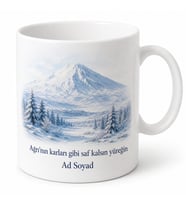 Ağrı Kış Manzarası Temalı Baskılı Kupa Bardak Hediye Porselen