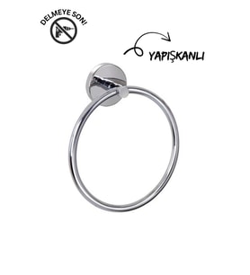 Yuvarlak Metal Havluluk - Yapışkanlı, Delmeye Son