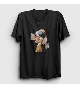 Presmono Unisex Siyah Vermeer V2 Billie Eilish T-Shirt 155053tt