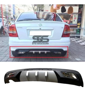 Opel Astra G Difüzör Arka Tampon Eki 2 Egzoz Çıkışlı Gri