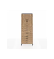 Arges Dolap 3 Raflı 7 Çekmeceli 2 Kapaklı 88x30x243 Antrasit-Çam