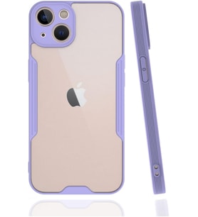 iPhone 13 Uyumlu Kılıf Mat Kamera Korumalı Silikon Platin - Lila