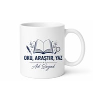 İsme Özel Oku Araştır Yaz Yazılı Akademisyen Kupası Hediye Bardak