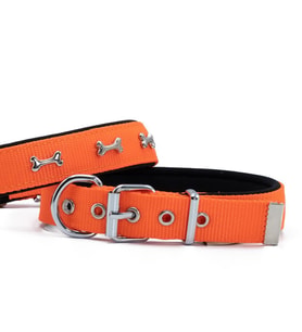 Doggie Konfor Dokuma Kemikli Boyun Tasması Turuncu 2.5*42-50 cm (DSBT-2562 L)