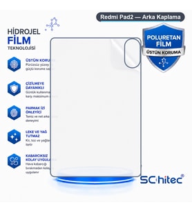 SChitec Redmi Pad2 Uyumlu Arka Yüzey Hidrojel Koruyucu Film