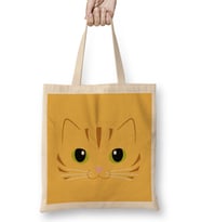 Cute Ginger Cat Ginger Stripped Cat Bez Çanta Uzun Saplı
