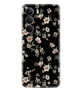 Realme C75 Kılıf Boutique Baskılı Resimli Siyah Fon Çiçek Pcode -045
