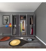 Kenzlife gardırop 6 kapaklı kapılı anemon 180*180*42 gri gardolap dolap (Karışık)