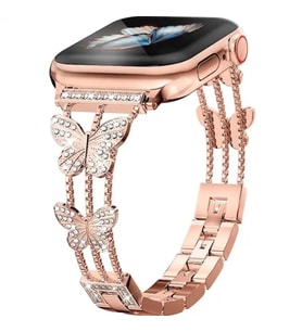 Apple Watch Seri 2/3/4/5/6/7/8/9/se 38 40 41mm Uyumlu Metal Ayarlanabilir Kelebekli Kordon