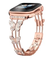 Apple Watch Seri 2/3/4/5/6/7/8/9/se 38 40 41mm Uyumlu Metal Ayarlanabilir Kelebekli Kordon