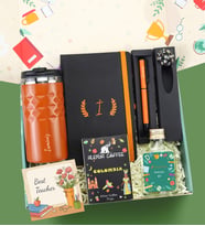 Kişiye Özel Defter & Kalem & Filtre Kahve & Termos & Kolonya Öğretmene Hediye Seti