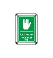 İlk Yardım Noktası A3 Cerceveli Uyarı ve Yönlendirme Levhası