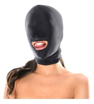 Spandex Kumaştan Ağzı Açık Fantezi Fetiş Maske + Masaj Yağı