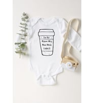 Unisex Bebek Beyaz Coffee Cup Uzun Kollu Çıtçıtlı Pamuklu Body