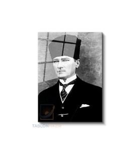 Dikey Cam Tablo Salon Duvar Tablosu Dikey Cam Ataturk Karakalem Yeni Ev Hediyesi Ofis Tablosu