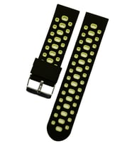 22 mm  akilli-saat-icin-22mm--desenli-siyah sarı  -silikon-saat-kordonu-