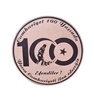 CUMHURİYETİN 100. YILI Deri PEÇ  -Arma - Leather Patch (Bej)