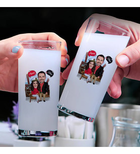 Gemici Çift Karikatürlü İkili Rakı Bardağı Seti