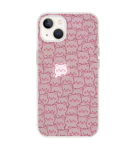 Iphone 14 Uyumlu Cute Pink Pig Tasarımlı Şeffaf Telefon Kılıfı