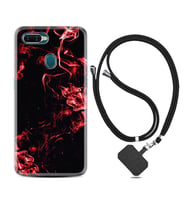 Oppo A5S A15 A16 A54 A55 A73 A74 Kılıf Boyun Askılı Silikon Red Smoke 1745