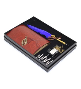 Kişiye Özel Divit Hokka Defter Ve Tüylü Kalem Seti
