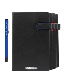 İsme Özel Renk Detaylı Defter ve Roller Kalem Seti - Renk Seçenekli (Lacivert)