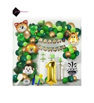 1 Yaş Safari Temalı Folyo Lüks Zincir Balon Seti