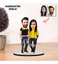 KİŞİYE ÖZEL ÇİFT TRAFİK POLİSİ, ATT TASARIMLI KARİKATÜR BİBLO  MB13