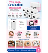 Çocuk Fotoğraf Makinesi Yedek Termal Baskı Kağıdı (6'lı Rulo) – 57x25mm