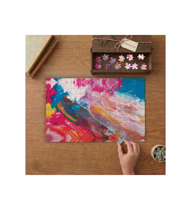 Pastel Renkli Desenler Tasarımı 240 parça Ahşap Puzzle Ahşap Kutuda MP04840