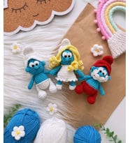 Amigurumi 3'lü Şirinler Organik Oyuncak