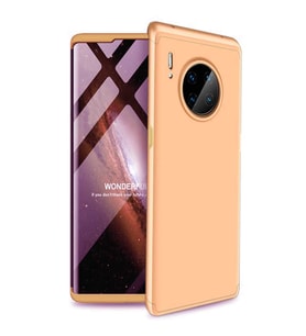 Huawei Mate 30 Lite Uyumlu GKK Kılıf 360 Derece Tam Koruma (Gold)