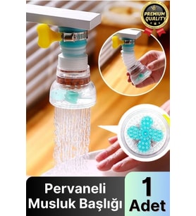 Özel Üretim Dayanıklı Su Tasarruflu Filtreli 360 Derece Oynar Mineral Taşlı Pervaneli Musluk Başlığı