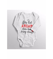 Unisex Bebek Beyaz Bir Tek Amcam Olsun Bana Bişey Olmaz Baskılı Zıbın