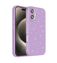 Coverzone iPhone 16 Plus ile uyumlu Z-Jelly K?l?f Kamera Korumal? Simli I??lt?l? Renkli Parlak Silikon Kapak - Lila
