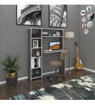 Kenzlife bilgisayar çalışma masası prost gri 140*100*20 kitaplık solda ofis sekreter laptop