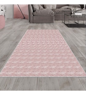 Pudra Eskitme Desen Yıkanabilir Kaymaz Taban Leke Tutmaz Modern Salon Halısı ve Yolluk