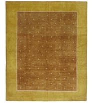 Kahverengi Halı Modern Stil Geometrik Desenli Yün Karışımlı El Dokuma Salon Halısı