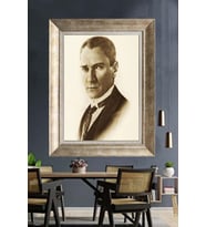 Gümüş Çerçeveli Atatürk Tablo za30