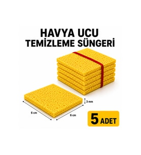 Havya Temizleme Süngeri 6x6 cm Lehim Ucu Temizleyici Sünger 3 mm 5'li Paket